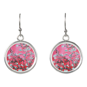 Van Gogh Almond Blossoms Red blue Earrings