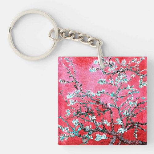 Van Gogh Almond Blossoms Red blue  Keychain