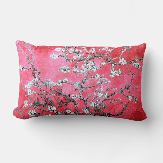 Van Gogh Almond Blossoms Red Blue  Lumbar Pillow (Front)