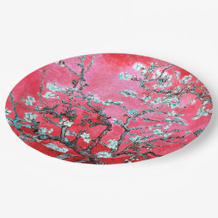 Van Gogh Almond Blossoms Red blue  Paper Plates