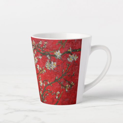 Van Gogh Almond Blossoms Red Latte Mug