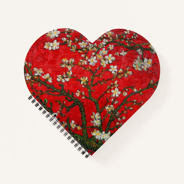 Van Gogh Almond Blossoms Red Notebook (Front)