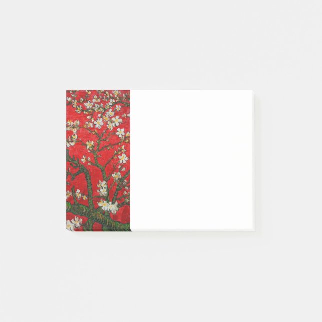 Van Gogh Almond Blossoms Red Post-it Notes (Front)