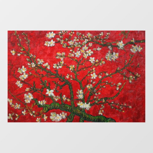 Van Gogh Almond Blossoms Red Window Cling