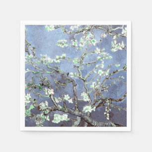 Van Gogh Almond Blossoms Steel Blue Napkins