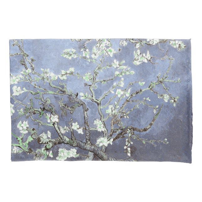 Van Gogh Almond Blossoms Steel Blue Pillow Case (Front)