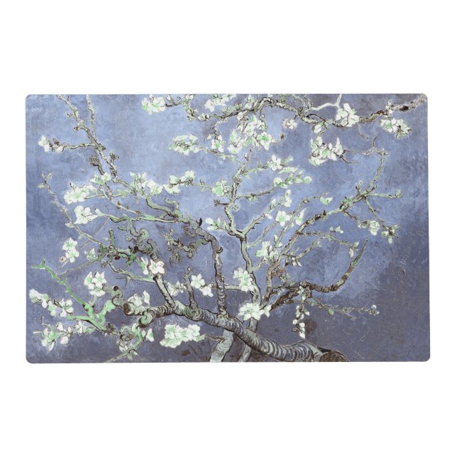 Van Gogh Almond Blossoms Steel Blue Placemat (Front)