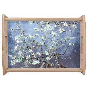 Van Gogh Almond Blossoms Steel Blue Serving Tray