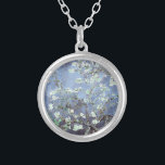 Van Gogh Almond Blossoms Steel Blue Silver Plated Necklace<br><div class="desc">Almond Blossoms by Vincent Van Gogh Steel Blue color alteration copyright 2sweet4wordsDesigns/ PureVintage Love Experience the enchanting beauty of Vincent Van Gogh's Almond Blossoms on a variety of products for your wedding reception, bridal party, baby shower, and other special events! From paper plates and napkins to wrapping and tissue paper,...</div>