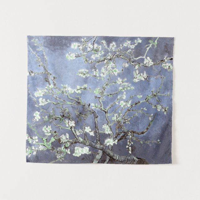 Van Gogh Almond Blossoms Steel Blue Tapestry (Front (Horizontal))