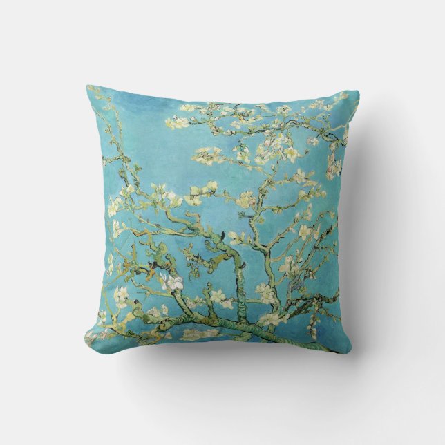 Van Gogh Almond Blossoms Throw Pillow (Front)