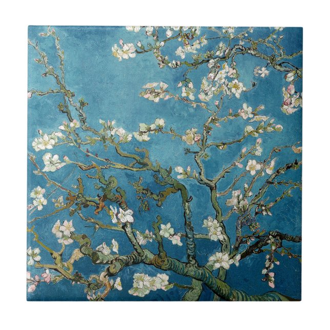 Van Gogh Almond Blossoms Vintage Tile (Front)
