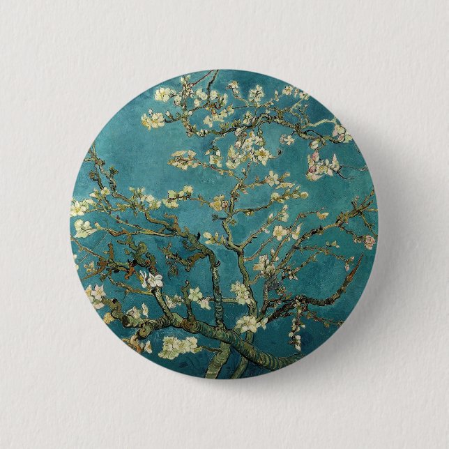 Van Gogh Almond Branches In Bloom Pinback Button (Front)