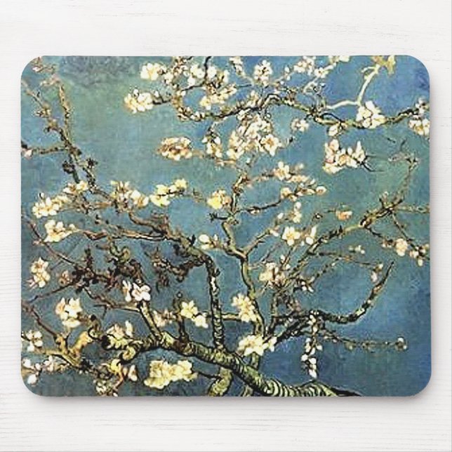 Van Gogh Almond Tree Blossoms Mouse Pad (Front)