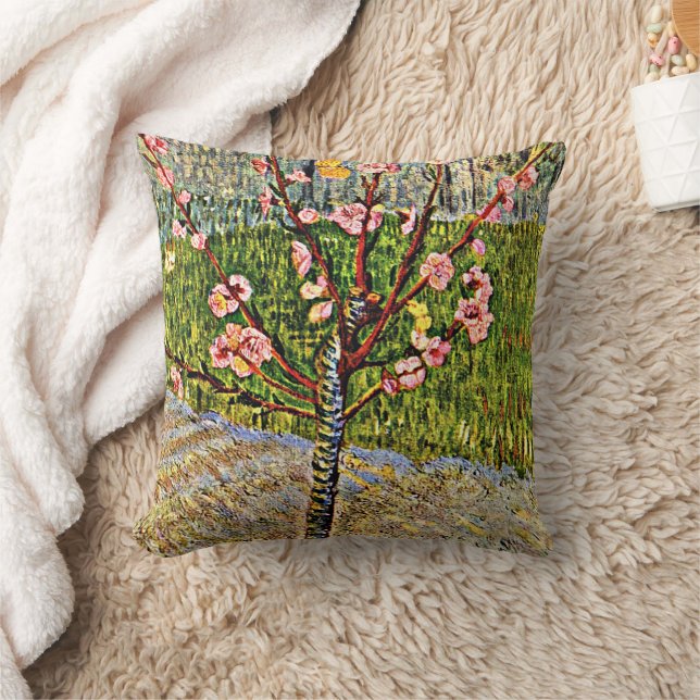Van Gogh - Almond Tree in Blossom, Throw Pillow (Blanket)