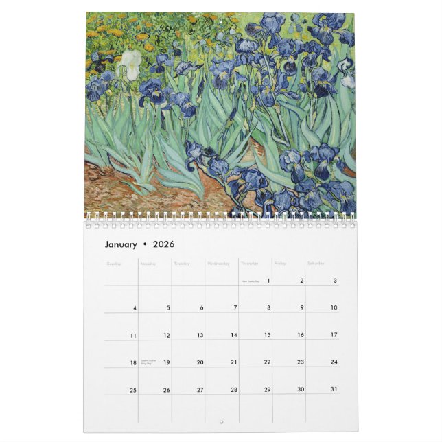 Van gogh art calendar (Jan 2026)