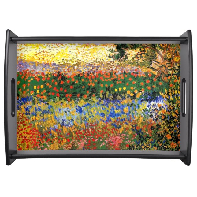 Van Gogh art, Flower Garden Serving Tray (Front)
