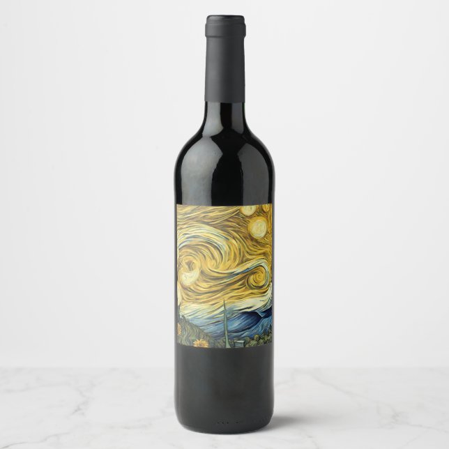 Van Gogh art idea Wine Label (Front)