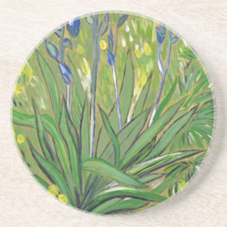 Van Gogh art  Irises, acrylic reproduction Sandstone Coaster