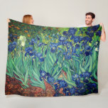 Van Gogh Art Irises Fleece Blanket<br><div class="desc">Vincent Van Gogh's Artwork "Irises" is featured on this Fleece Blanket. Irises is an oil painting by Dutch artist Vincent van Gogh. Painted in 1889, the work is a landscape with a cropped composition and is one of a series of several hundred paintings that van Gogh created at the Saint-Paul-de-Mausole...</div>