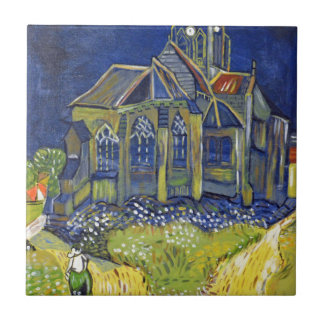 Van Gogh art reproduction, The Church at Auvers Tile