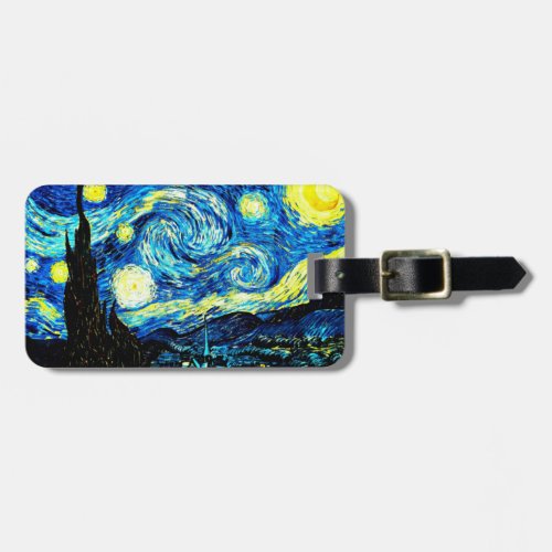 Van Gogh art Starry Night famous painting Luggage Tag