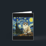 Van Gogh Art Starry Night - Funny Ragdoll Cat Arti Card<br><div class="desc">Van Gogh Art Starry Night - Funny Ragdoll Cat Artistic</div>