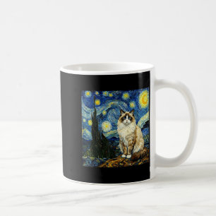 Van Gogh Art Starry Night - Funny Ragdoll Cat Arti Coffee Mug