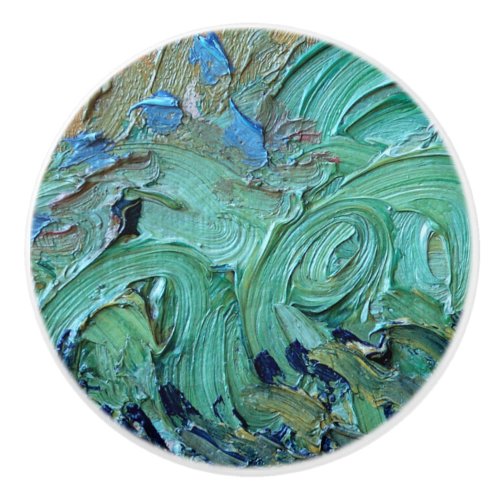 Van Gogh Artist Painting Abstract Brush Stroke Ceramic Knob