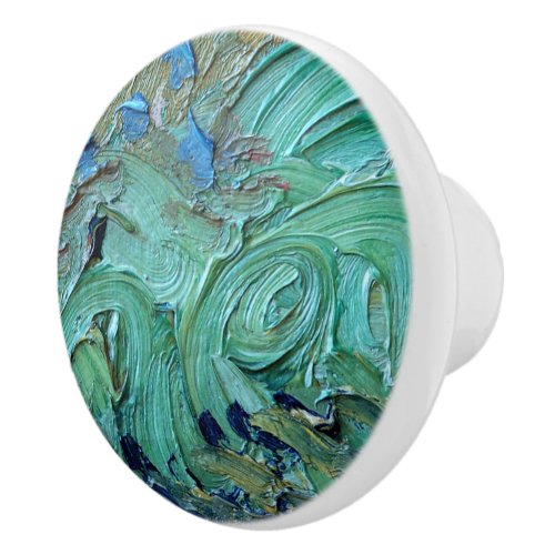 Van Gogh Artist Painting Abstract Brush Stroke Ceramic Knob