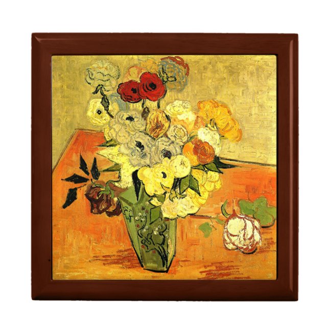 Van Gogh artwork, Japanese Vase with Roses, Gift Box (Front)