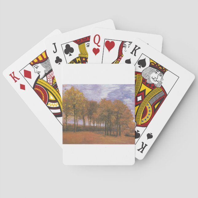 Van Gogh Autumn Fall Tree Leaves Destiny Poker Cards (Back)