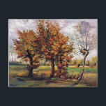 Van Gogh - Autumn Landscape With Four Trees Postcard<br><div class="desc">Vincent Van Gogh's Autumn Landscape With Four Trees. Oil on canvas from 1885. Keywords: Country, Field, Landscape, Leaves, Nature, Painting Unlike similar stores, Art Lover's Cafe features classic, high resolution works of art that have been carefully restored, color-balanced & retouched to remove spots & artifacts commonly found in most reproductions...</div>