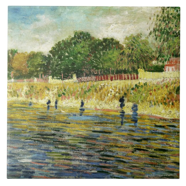 Van Gogh Banks of the Seine (F293) Fine Art Tile (Front)
