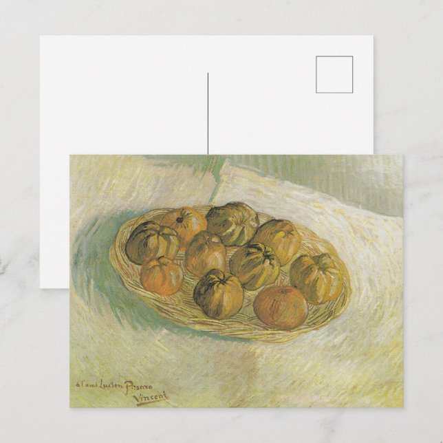 Van Gogh Basket of Apples - Classic Still Life Postcard (Front/Back)