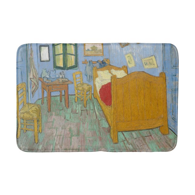 Van Gogh Bedroom in Arles - Classic Yellow & Blue Bath Mat (Front)