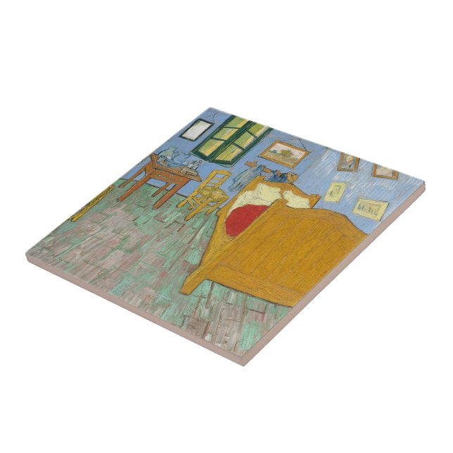 Van Gogh Bedroom in Arles - Classic Yellow & Blue Ceramic Tile (Side)