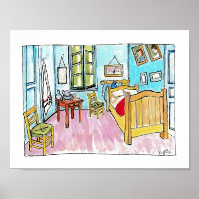Van Gogh Bedroom tribute painting by me. Poster (Front)