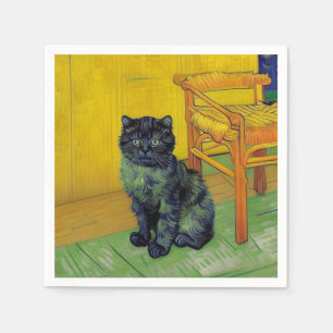 Van Gogh Black Cat Napkins