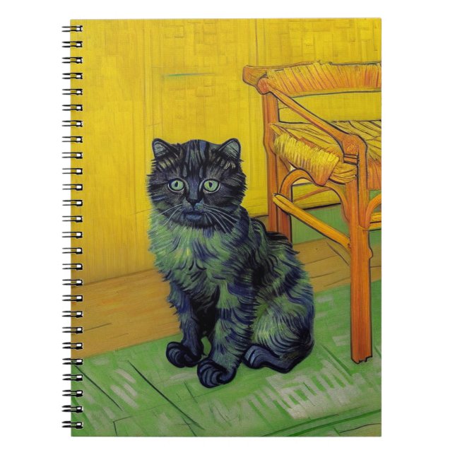 Van Gogh Black Cat Notebook (Front)