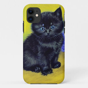 Van Gogh Black Cat Purple Flowers iPhone 11 Case