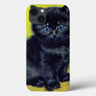 Van Gogh Black Cat Purple Flowers iPhone 13 Case