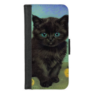 Van Gogh Black Cat Yellow Flowers iPhone 8/7 Wallet Case