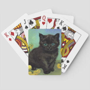 Van Gogh Black Cat Yellow Flowers Poker Cards