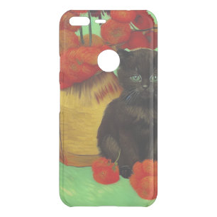 Van Gogh Black Kitten Red Flowers Uncommon Google Pixel XL Case