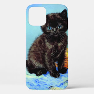 Van Gogh Black Kitten with Yarn iPhone 12 Case