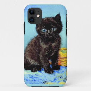 Van Gogh Black Kitten with Yarn iPhone 11 Case
