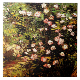 Van Gogh - Blooming Rose Bush Ceramic Tile