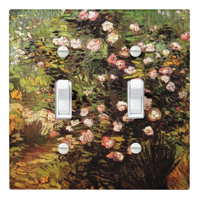 Van Gogh - Blooming Rose Bush Light Switch Cover (In Situ)