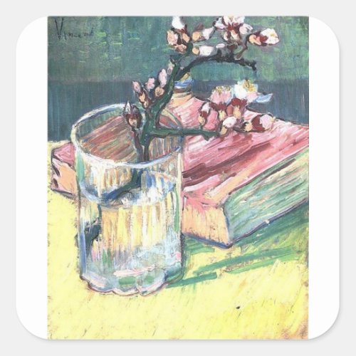 Van Gogh Blossoming Almond Branch Square Sticker